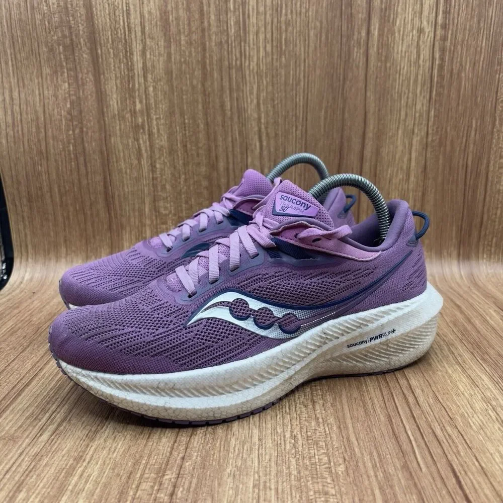 Saucony Triumph 21‎ Women's Size 8.5 Road Running Shoes Sneakers Grape Indigo